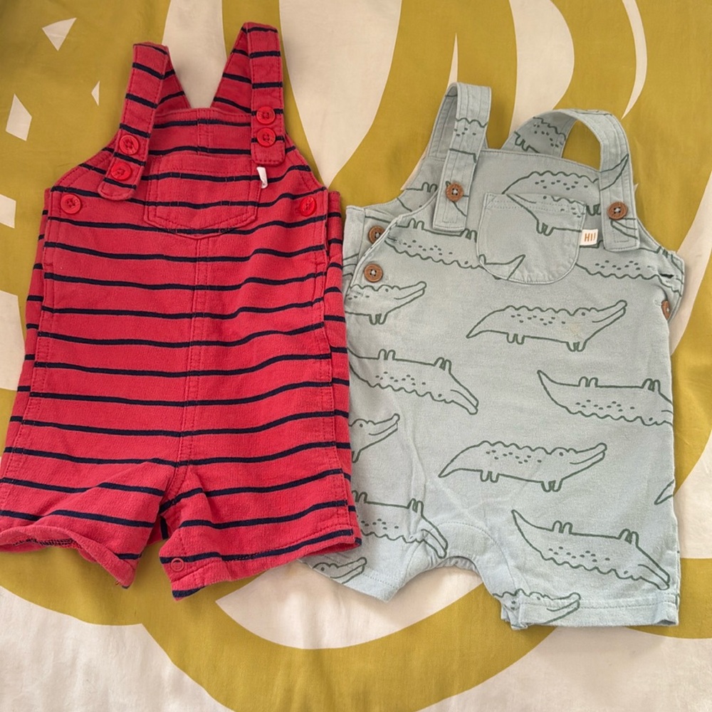 Baby Boy Set (2) Overalls - size 12 month